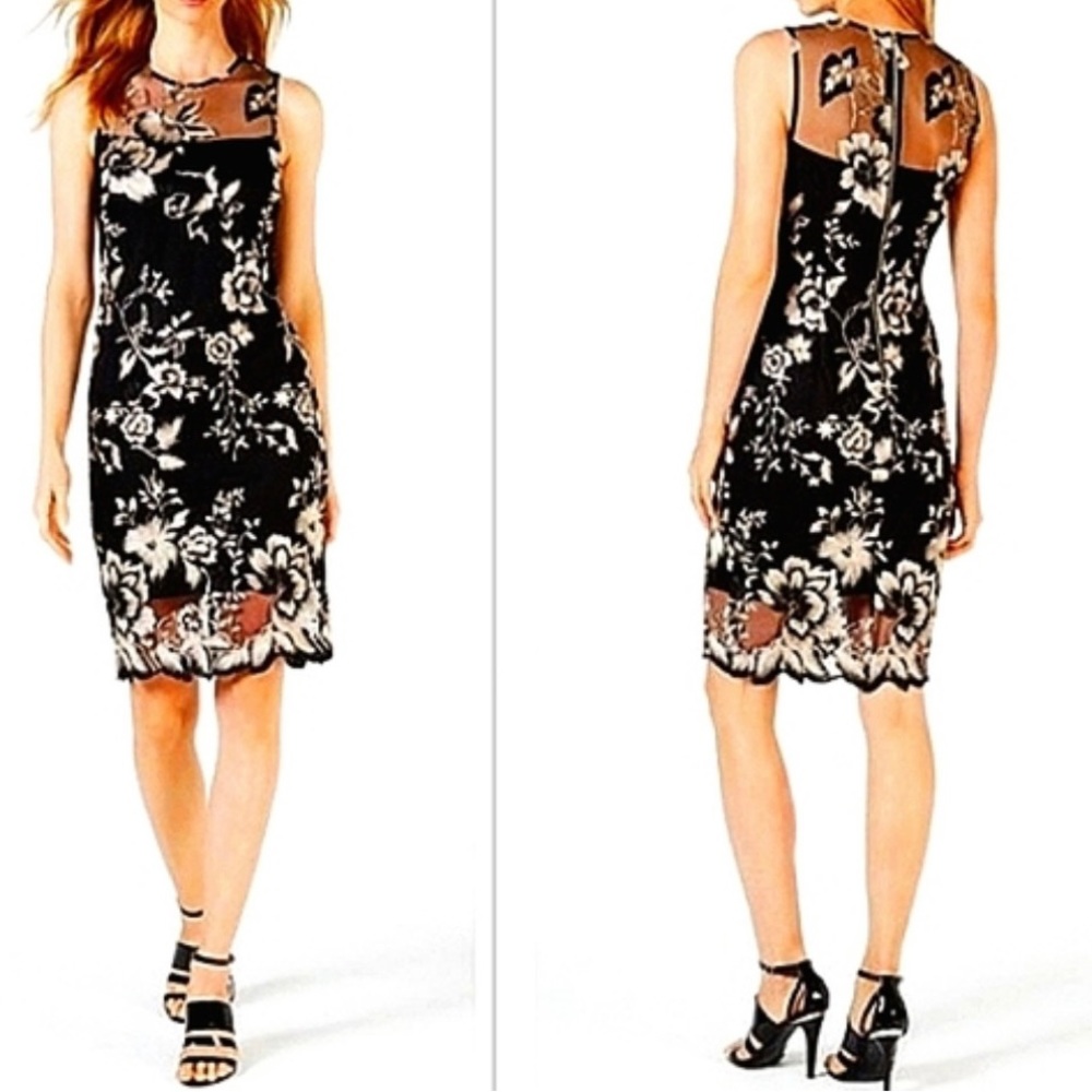 Calvin Klein Floral Embroidered Illusion
Sheath Size 12